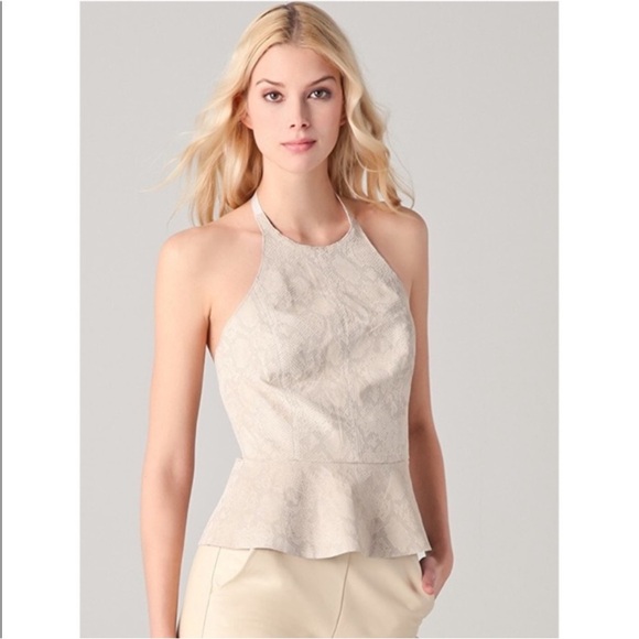 rebecca taylor leather halter top snake women’s size 0 - Picture 1 of 9